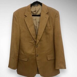 JEFFREY‎ BANKS Vintage Men's Camel Brown Supra Suede Blazer Size 42R | EUC